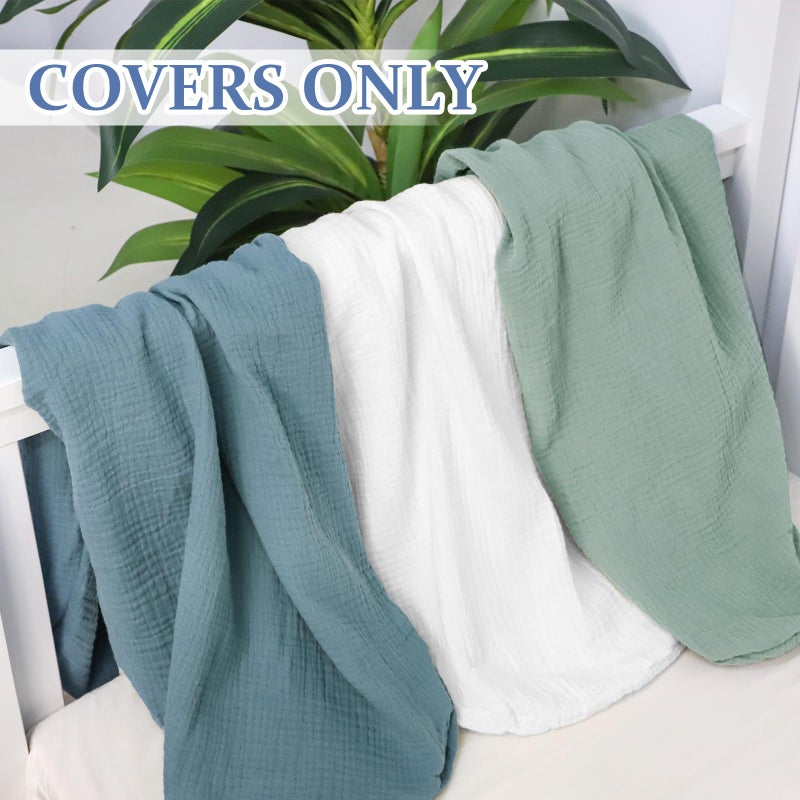 Hooyax Muslin Baby Lounger Cover Soft Organic Cotton Slipcover Fits Newborn Lounger for Baby Boys and Girls (White) - Image 3